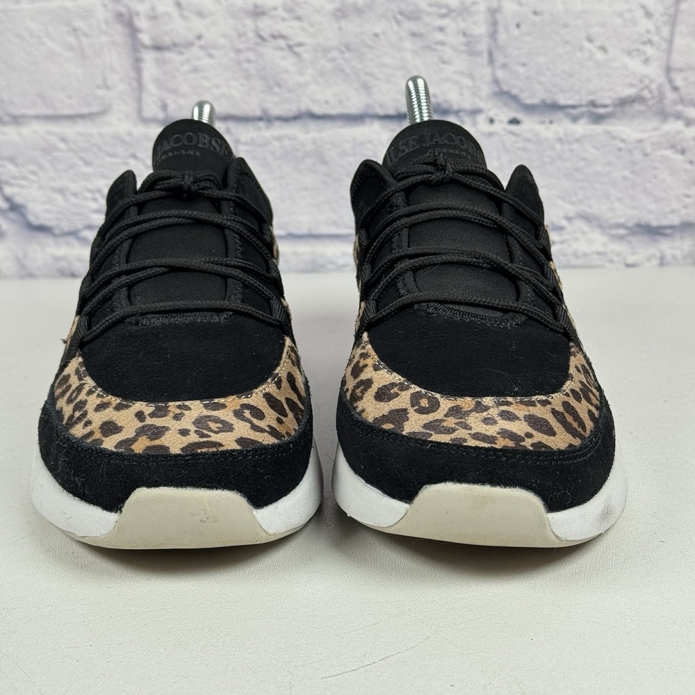 ILSE JACOBSEN Black Leopard Knit Sneaker Shoes EU 39 US 8.5-9 Amber4010 - Picture 5 of 13